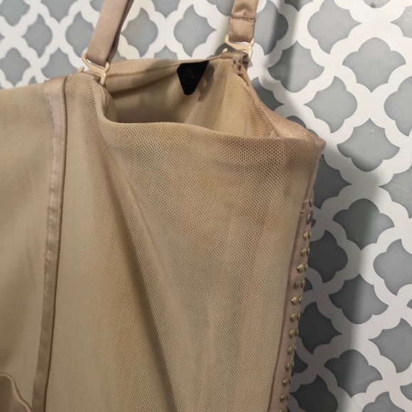 Bebe Isis nude feather studded dress women’s juniors size M - Picture 5 of 8